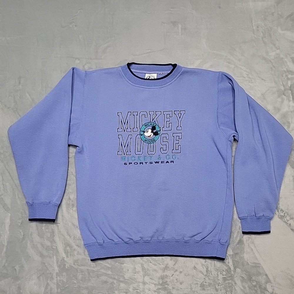 Mickey Mouse Sweatshirt Mens Large Blue Mickey & Co. Sportswear Pullover Disney